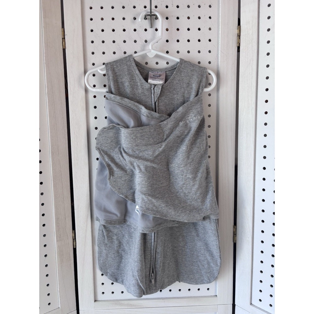 Halo Sleep Sack Baby Swaddle 0-3m Gray 100% Cotton EUC